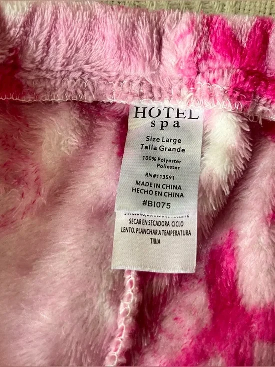 Pink Ribbon Plush Lounge Pants with Bow Waist Breast Cancer Awareness - Picture 6 of 6